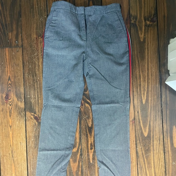 Zara Gray Pants with Red and White Stripes - Picture 2 of 7